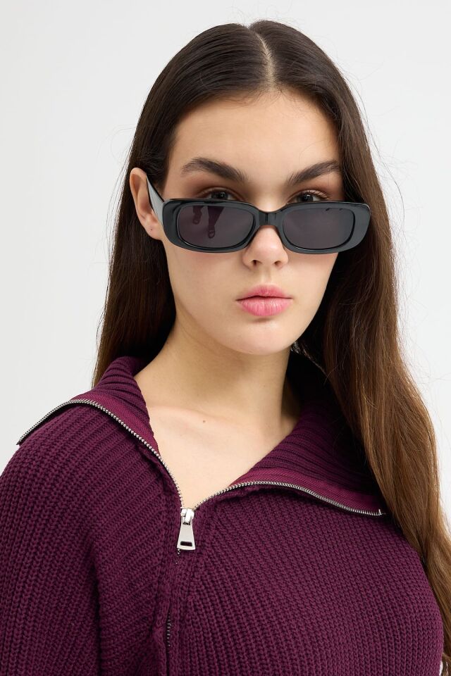 Bordo fermuarlı kazak