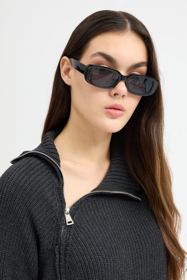 Antrasit fermuarlı kazak