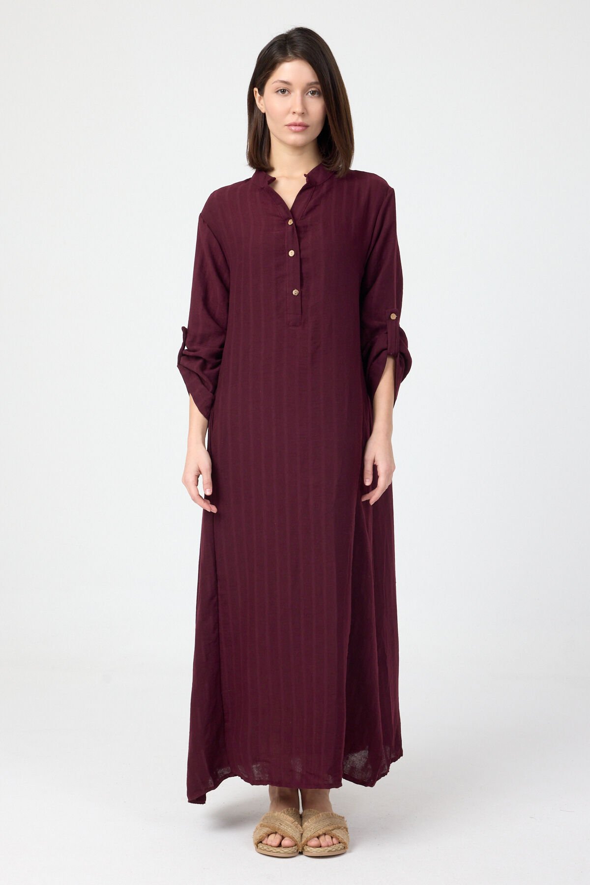 BORDO LİNE ELBİSE